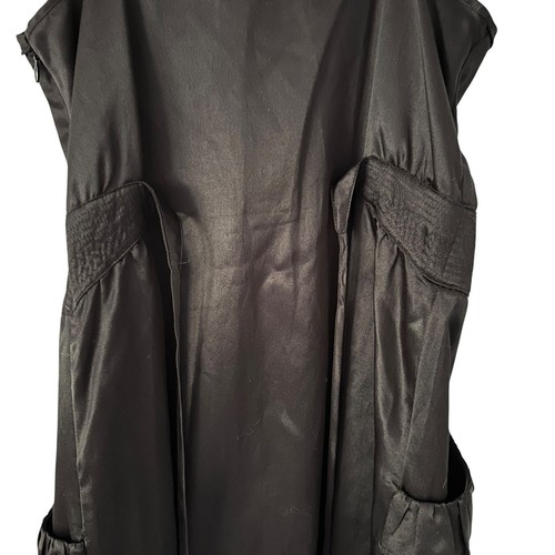 Marc by Marc Jacobs Black Silk Blend Knee Length Slip Dress Ruffles Pleats 4 - Picture 5 of 8