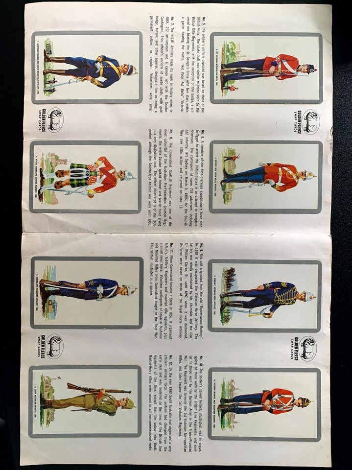 Golden Fleece Swap cards Uniforms of the Australian Armed Services