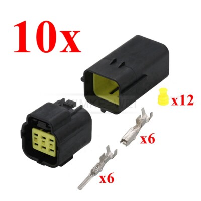 10x Amp Econoseal J Set 6 Pin Waterproof Connector Motorcycle Car New