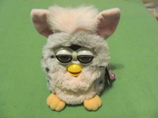Vintage 1998 Tiger Electronics Pink/Gray with Black Spots Furby w/Tags - Works.