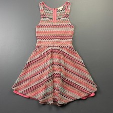 Love Fire Women's S Pink Lace Fit & Flare Dress Sleeveless Boho Chic Mini Dress