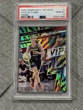 2025 Panini NSCC VIP Gold Tiger Stripes Prizm #1 Caitlin Clark Fever PSA 10