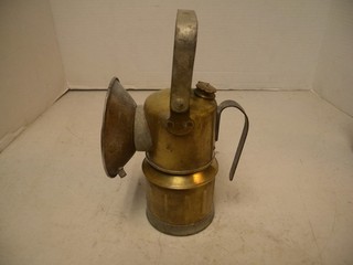 Antique Large JUSTRITE Carbide Coal Miners Lamp