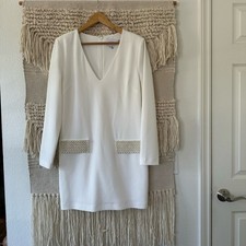 One33 Social Beaded White Mini Dress sz 10