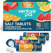 Chewable Electrolyte Tablets, 80 Count Fast-Dissolve Sugar-Free Stick Salt Table