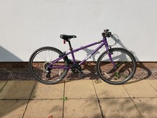 Frog 24in Unisex Kids Hybrid Bike Purple/Green Derailleur V-Brake Flat Bar