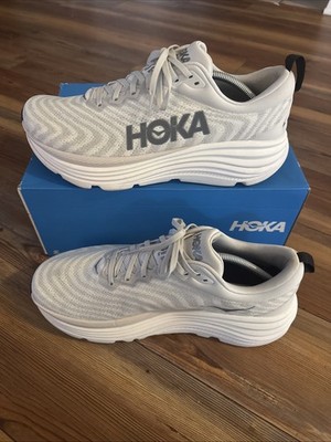 Hoka Gaviota 5 Men's Sneakers Size 12 White/Nimbus Cloud/Steel Wool 1127929