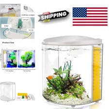 Small Aquarium Starter Kit with LED Light Filter and Decorative Plants for Fish