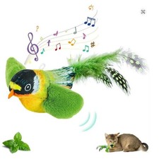 Cat Toy Chirping Bird with elastic string making sound need no battery