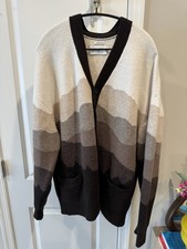 Abercrombie & Fitch Cardigan Sweater Men’s Oversized XL Brown Button Gradient