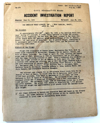 VTG. PAA CAB Accident Investigation Report - FLT: 202/Boeing 377 April 29, 1952