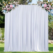 2 Panels 5x10ft Soft Premium White Backdrop Drapes Curtains with Rod Pockets