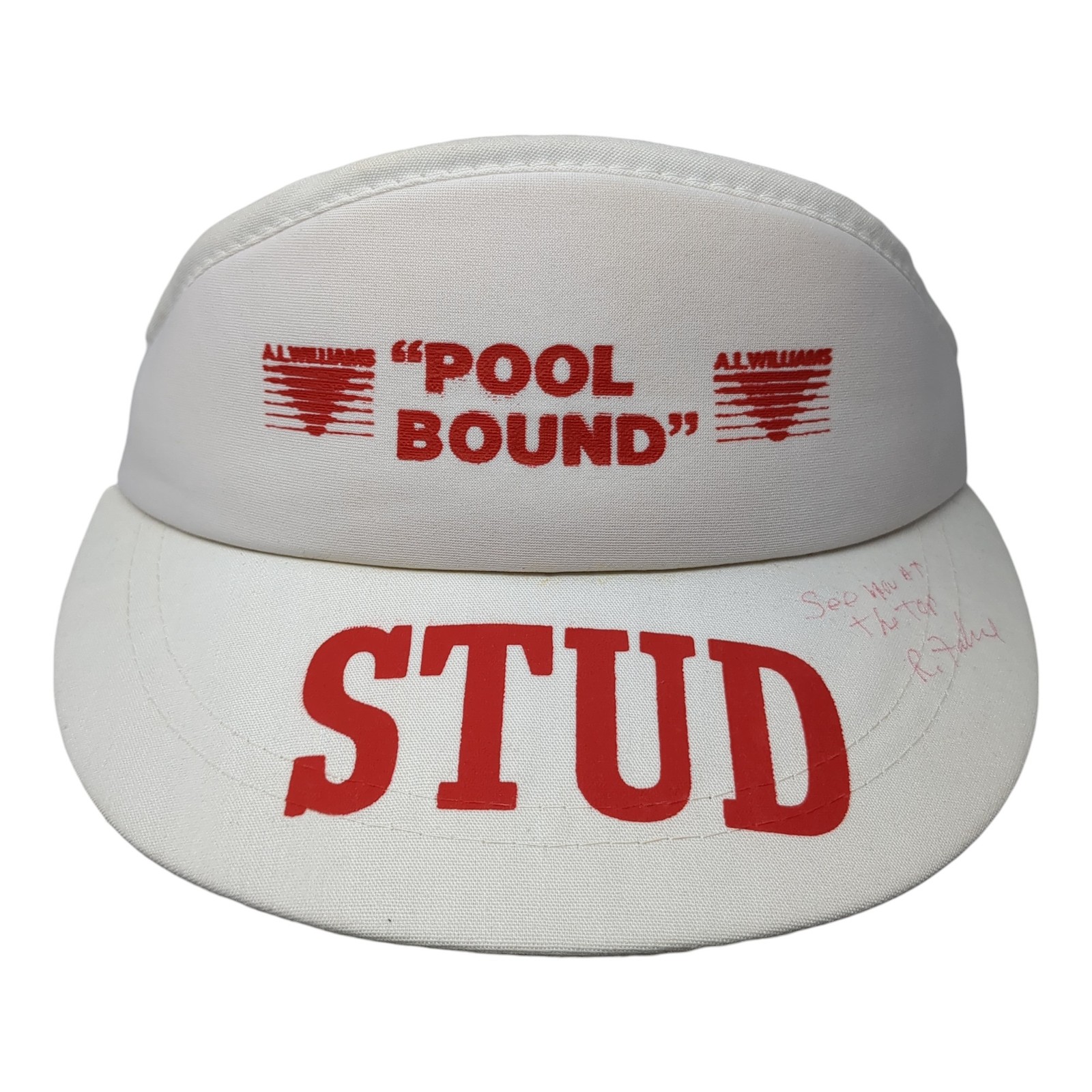 Pool Bound Stud Slideback Visor Hat White One Siz… - image 1