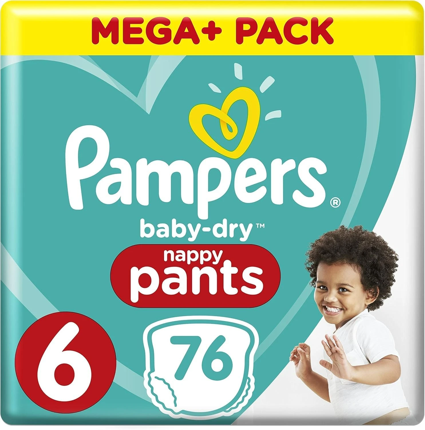 Pampers Baby Dry Nappy Pants ,Size 6 (76 Pants)