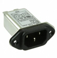 858-03/024  Power Entry Connector Receptacle, Male Blades IEC 320-C14 Panel M...