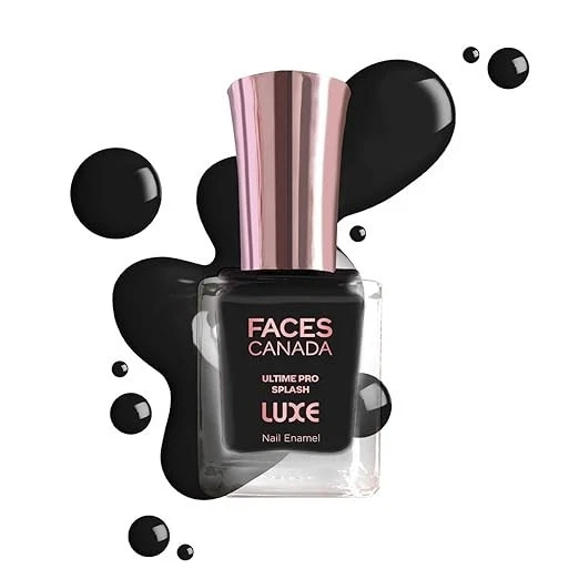 FACESCANADA Ultime Pro Splash Luxe Nail Enamel - Charcoal (L25), 12ml | Glossy F