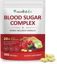 Acentiallabs Blutzucker Komplex Kräuter- Wellness Formel 300 Softgel Ergänzung