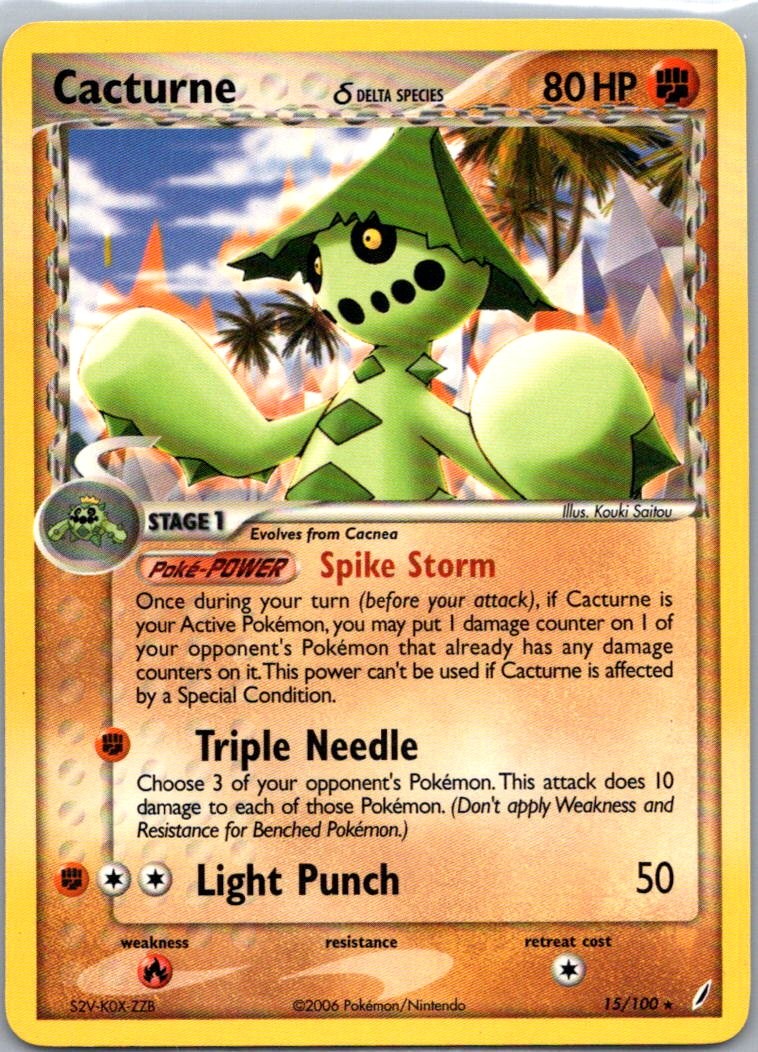 Pokemon TCG Cacturne δ 15/100 Crystal Guardians NM