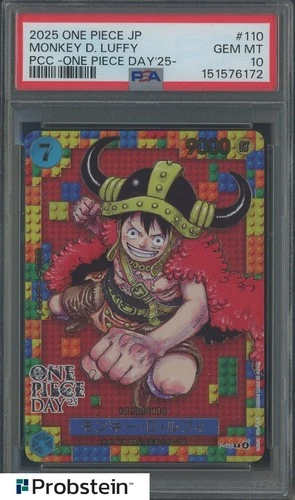 #1 2025 One Piece JP PCC One Piece Day '25 #110 Monkey D. Luffy PSA 10 GEM MINT