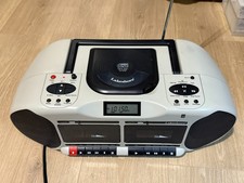 Lakeshore Classroom Radio  Dual Cassette Player Boom Box Model EE494 - Read