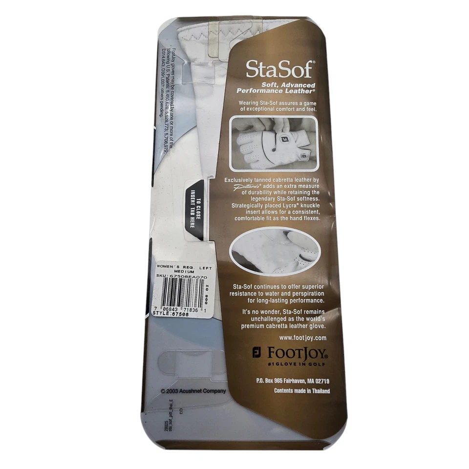 New Womens Golf Glove Left Hand Size Medium FootJoy Sta-Sof  - Image 4 of 4