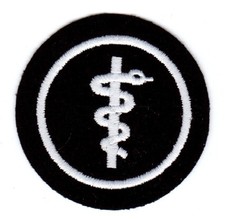 Feuerwehr Funktionsabzeichen Sanitäter 6cm weiß auf schwarz UNBENUTZT