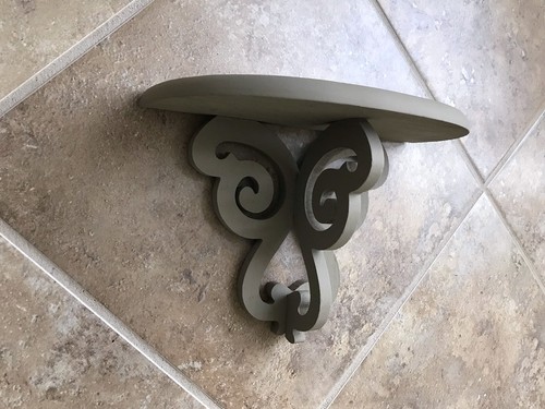 Estante de pared ornamentado de madera vintage de granja piedra mate beige 11" x 4,5" x 7" - Imagen 8 de 13