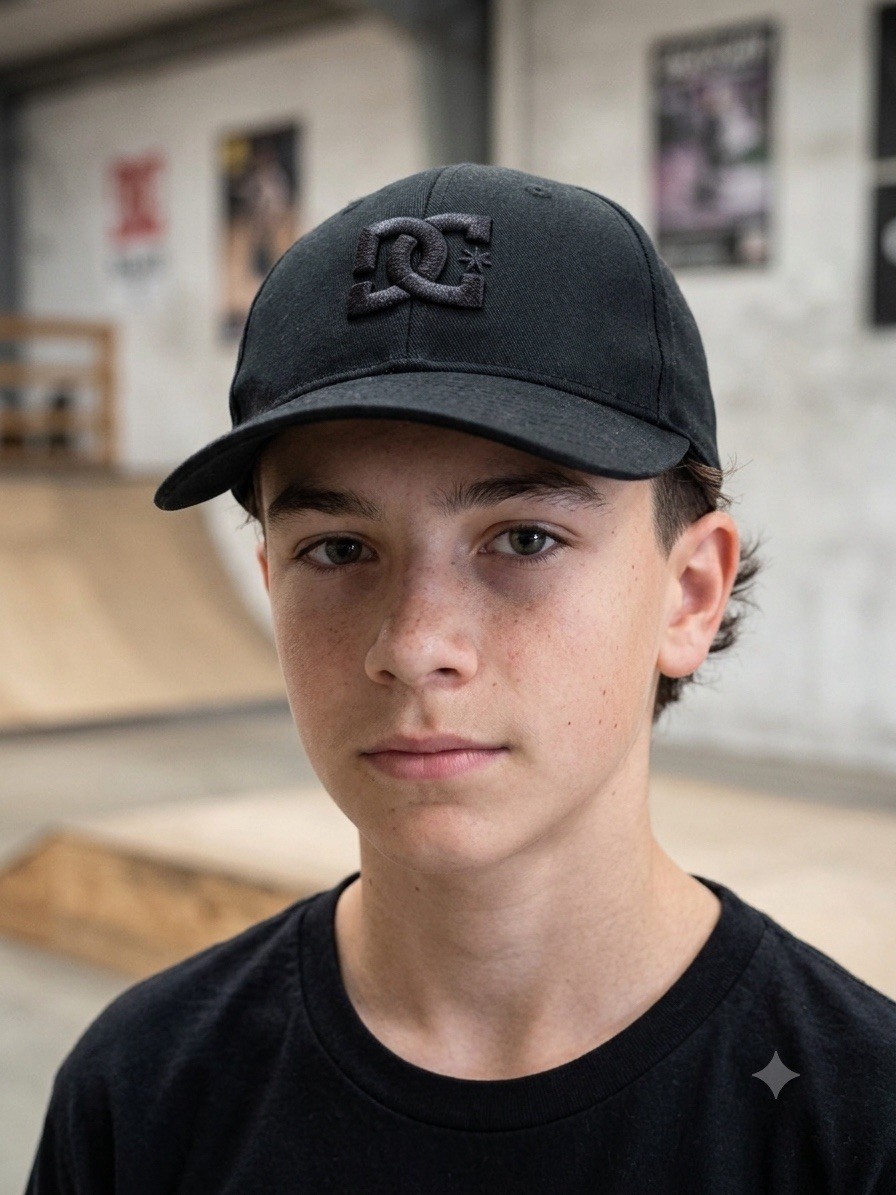 DC Shoes Black Adjustable Baseball Cap DC Logo Solid Casual One Size Men's