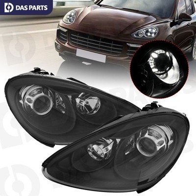 Bi-Xenon Adaptive Quad LED Headlights Blk PDLS For 2011-2014 Porsche Cayenne 958