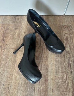 YSL Yves Saint Laurent Schwarze Heels Pumps Gr. 39 5 Nur Einma Getragen Wie Neu