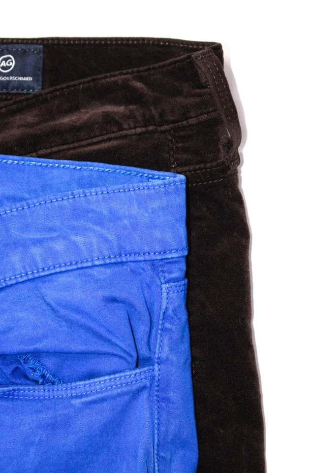 Pantalones de mezclilla AG Adriano Goldschmied marca J para mujer marrón pierna ajustada talla 28 27 lote 2 Foto 2 de 4