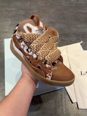 Lanvin Curb Sneakers White Brown Men Shoes Size 43 EUR / 10 US Retail $1490
