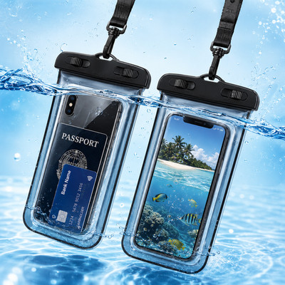 2x Wasserdichte Handyhülle Unterwasser Wasserfeste - 7 Zoll Doppelt VERSIEGELT
