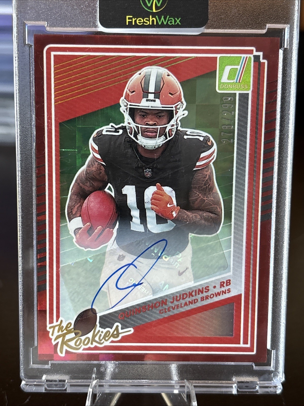 QUINSHON JUDKINS 2025 Donruss The Rookies #26 Rookie RC Autograph Auto #278/299