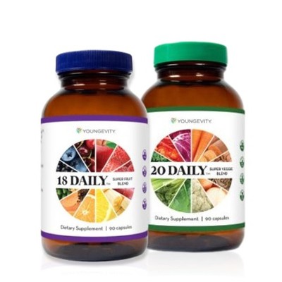 Youngevity 18 Daily Super Fruit Blend & 20 Daily Super Veggie Blend