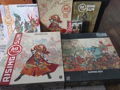 Rising Sun Kickstarter Daimyo w/ All Expansions, Stretch Goals, Comic, Art Book