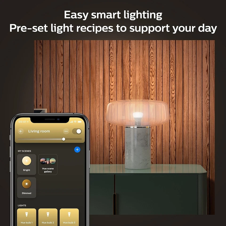 Philips Hue Smart 75W A19 LED Bulb - Soft Warm White Light - 2 Pack - 1100LM - - Image 4 of 4