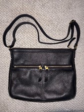 Fossil Elise Crossbody Handbag Black Pebbled Leather Shoulder Bag