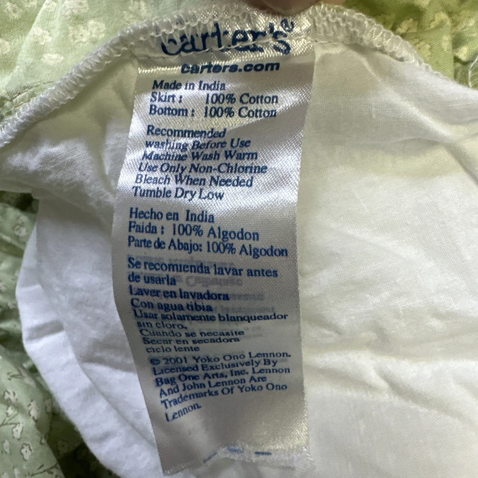 Carters John Lennon Baby настоящая любовь кроватки юбка / пыли оборки зеленый цветочный SI67 - Изображение 3 из 3