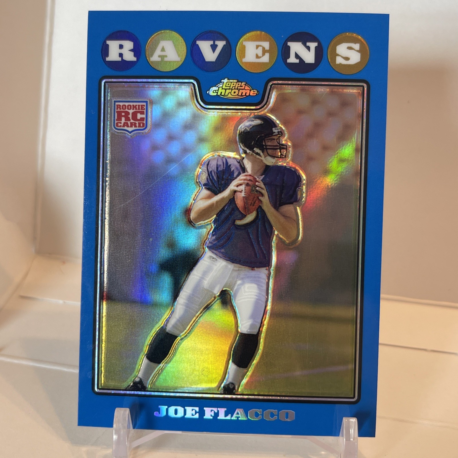 2008 Topps Chrome - Joe Flacco #TC170 Blue Refractor (RC)