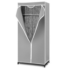 Camping Wardrobe with Clothes Rail Foldable Storage Cabinet 172x74x50 cm Grey