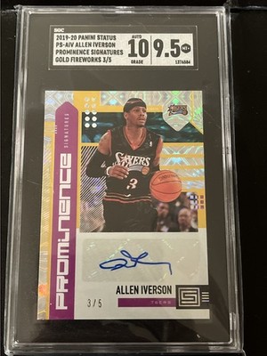 2019 PANINI STATUS ALLEN IVERSON PROMINENCE SIGNATURES-GOLD FIREWORKS 3/5 1/1