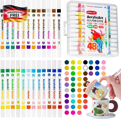 Porzellanmalstifte Set 24 Farben doppelseitig spülmaschinenfest für DIY Kunsthan - Bild 1 von 4
