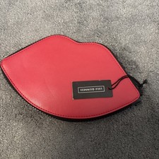 Lulu Guinness Foldaway Zip Up Shopper Tote Bag.  Red Lips, black & red  lining