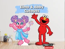 Elmo and abby cutout | sesame street birthday party decor | elmo and abby