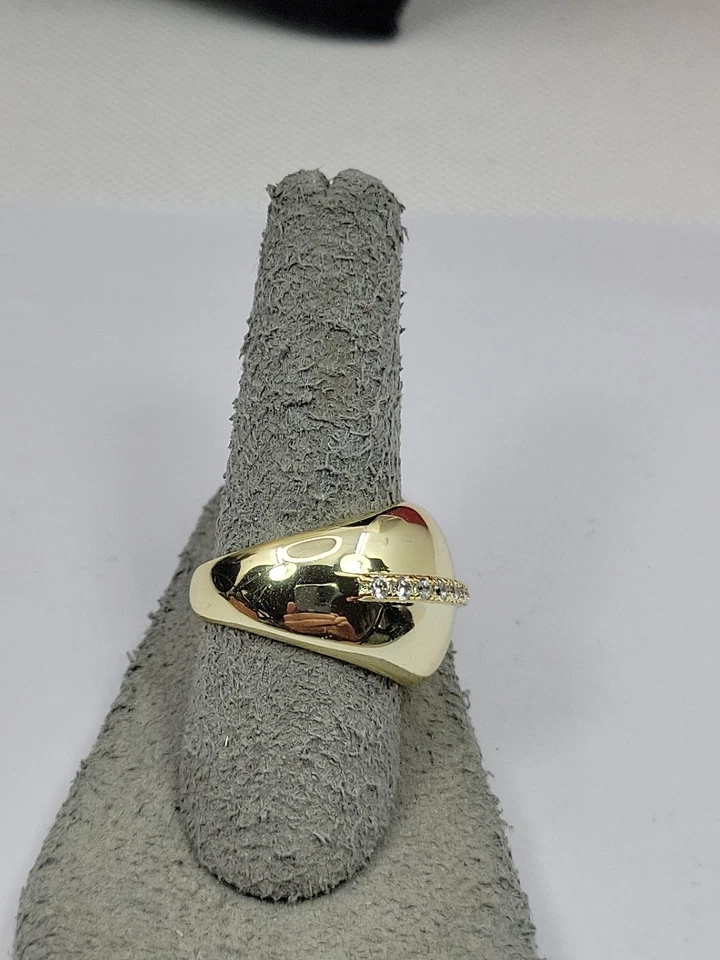 Кольцо Melinda Maria позолоченное толстое асс паве размер 7 1/2 - Изображение 3 из 4