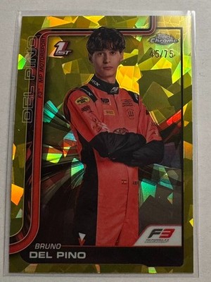 Bruno Del Pino Topps F1 Chrome 2025 Sapphire Yellow /75 F3 1st Portrait MP-Moto
