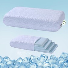 Adjustable Thin Memory Foam Pillow - 4 Heights from 1.2 to 4.8in, Cervical Pi...