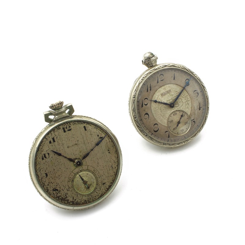 1922-1924 Elgin Size 12s 15-17j Grade 315 384 Pocket Watches Lot of 2 #WB5830-4
