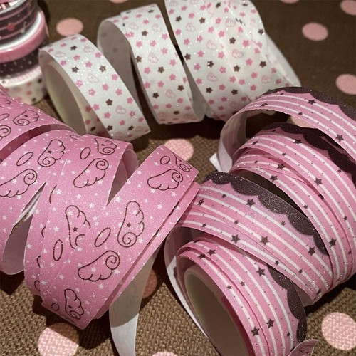 Dekoratives Washi Tape 2M X 15mm Rosa Braun Glitzernd Für Scrapbooking DIY Baste - Picture 10 of 22